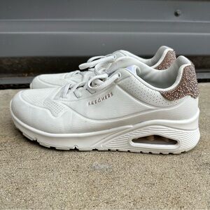 Womens Skechers Uno Dazzle Away Lace Up Shoes Size 8